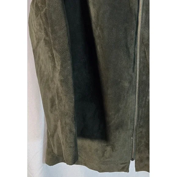 AE Sport Co‎ Vintage 80's Men's Suede Zip Up Jacket Olive Green Casual Outerwear